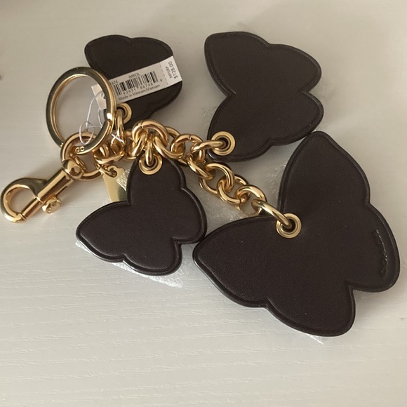 NWT Coach RARE Butterfly Cluster Charm keyring Pink with its pouch - Picture 8 of 9